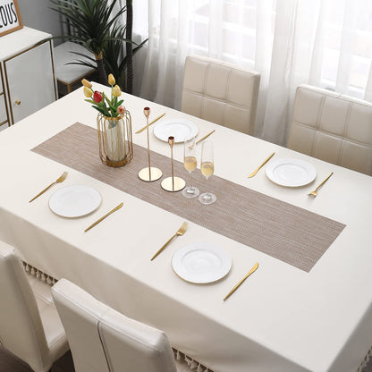 PVC Table Runner, Beige Brown