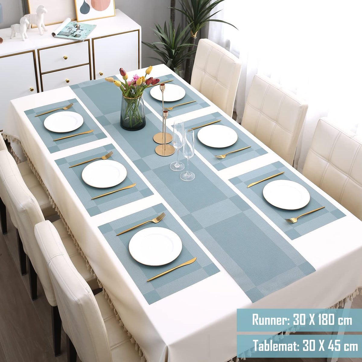PVC Dining Table Mats, Blue