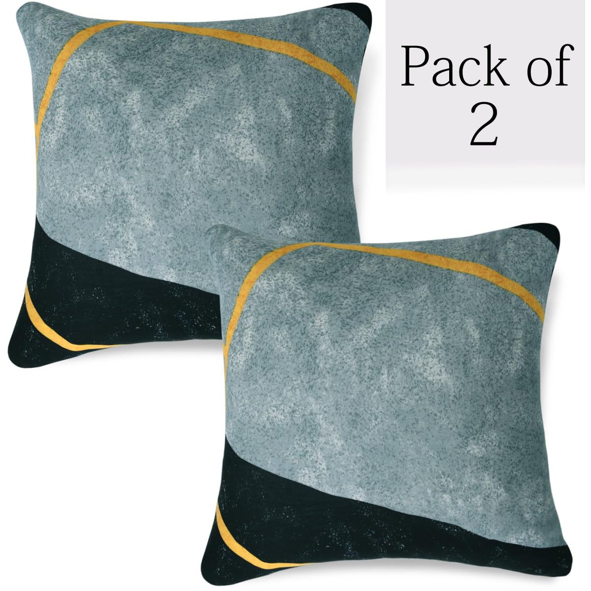 Multicolor Abstract Geometry Print 16 by 16 zippered square sofa pillow covers Set of 2
