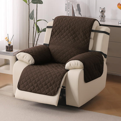 UrbanQuilt Recliner Sofa Slipcover Mat with Dual Belt for 1/2/3 Seater -  Chocolate Brown