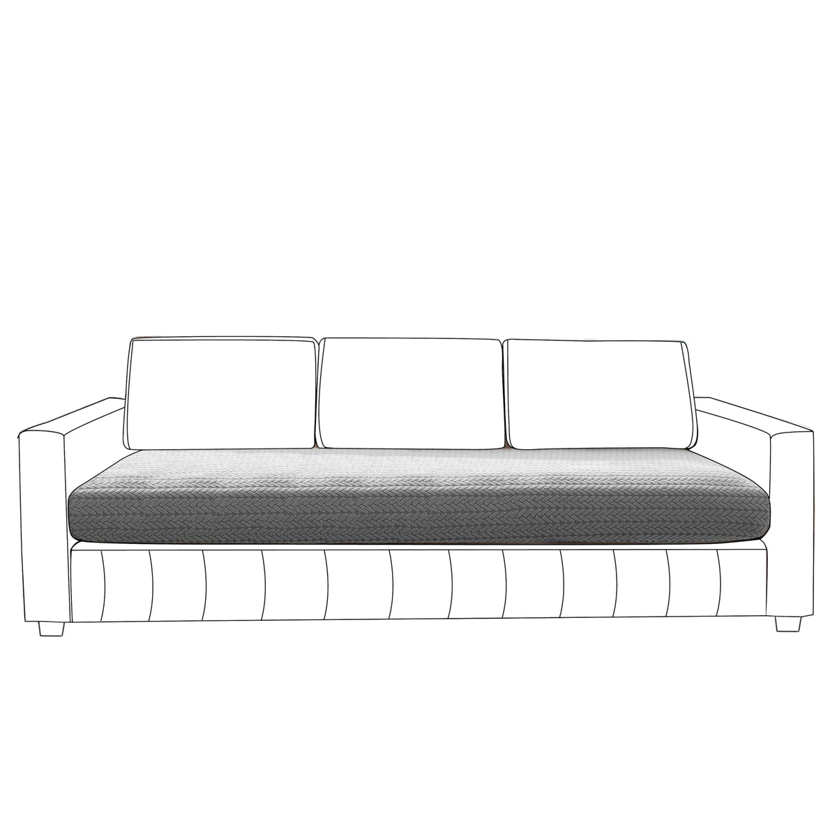Stretchable Thick Jacquard Textured Seat Couch Cushion Cover for 1/2/3 Seaters, Dark Grey