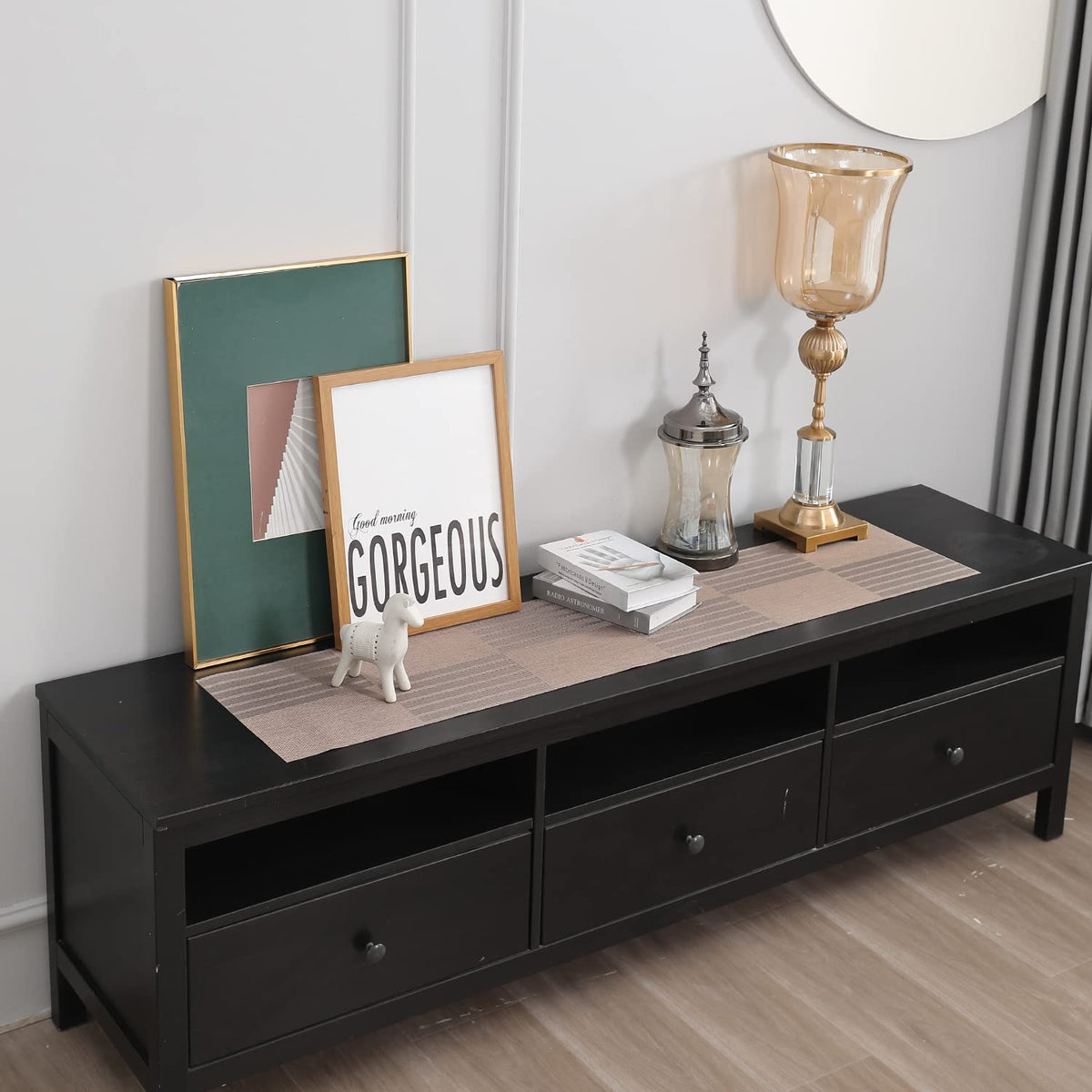 Buy Light Brown Colour PVC Runner for Side Tables | HOKIPO
