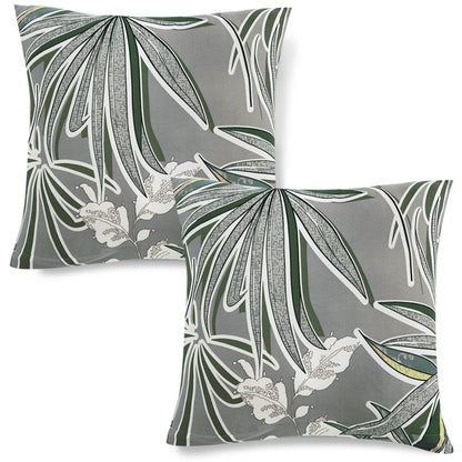 Stretchable Pack of 2 Cushion Cover 16x16, Frost Grey Marginata