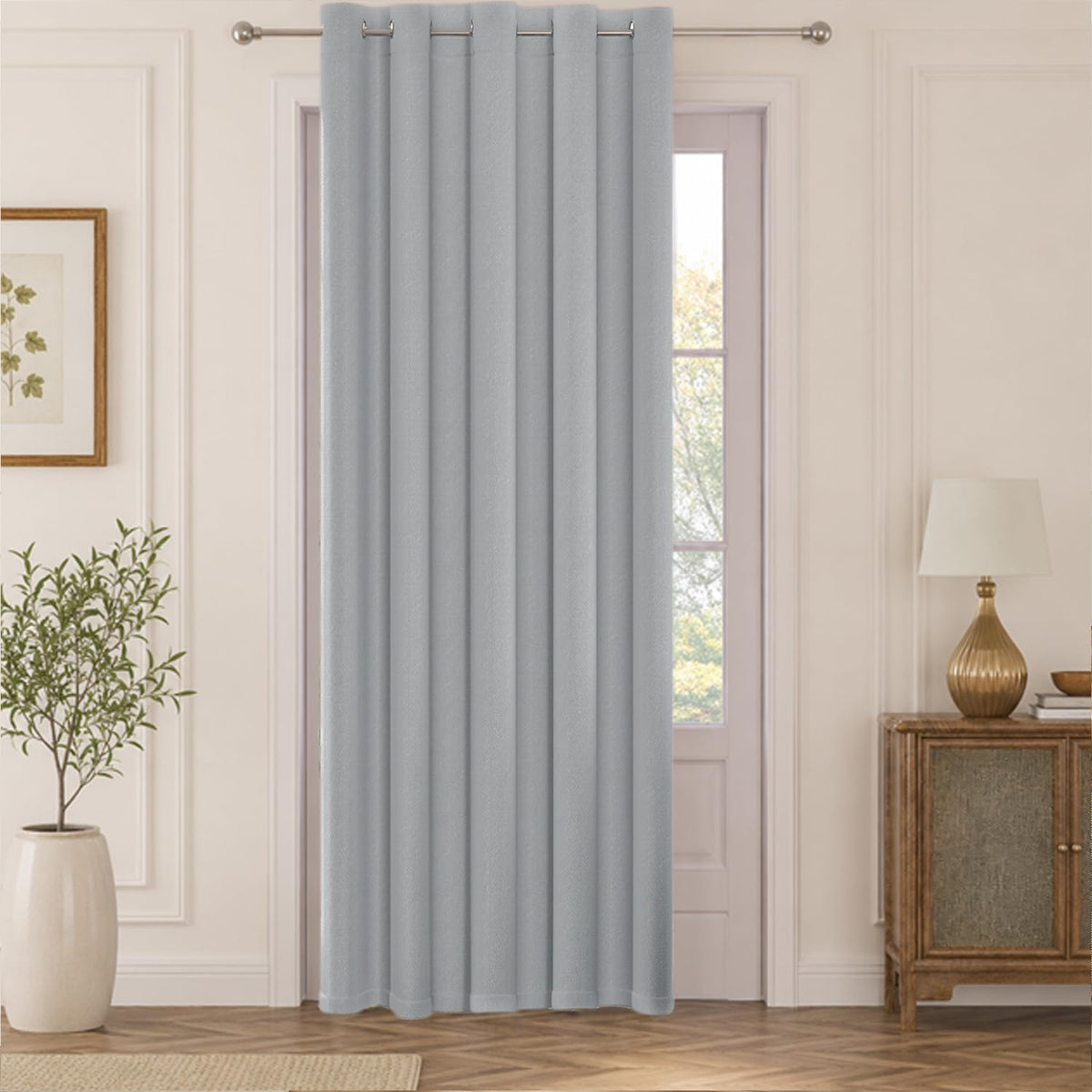 HOKIPO Atmosphere Dimout Curtains, 7 Feet Long - Mist Grey - image 2