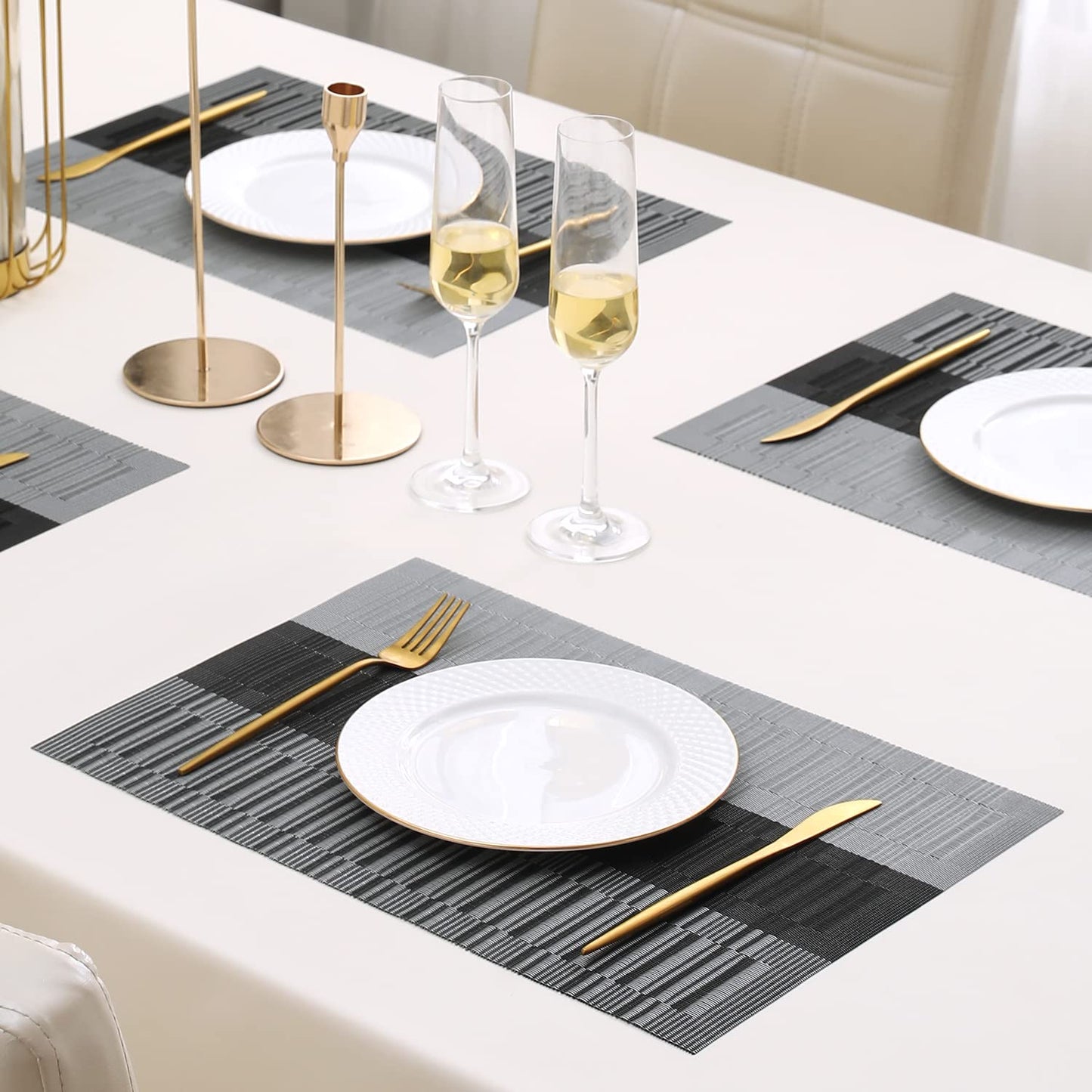 PVC Dining Table Mats, Grey