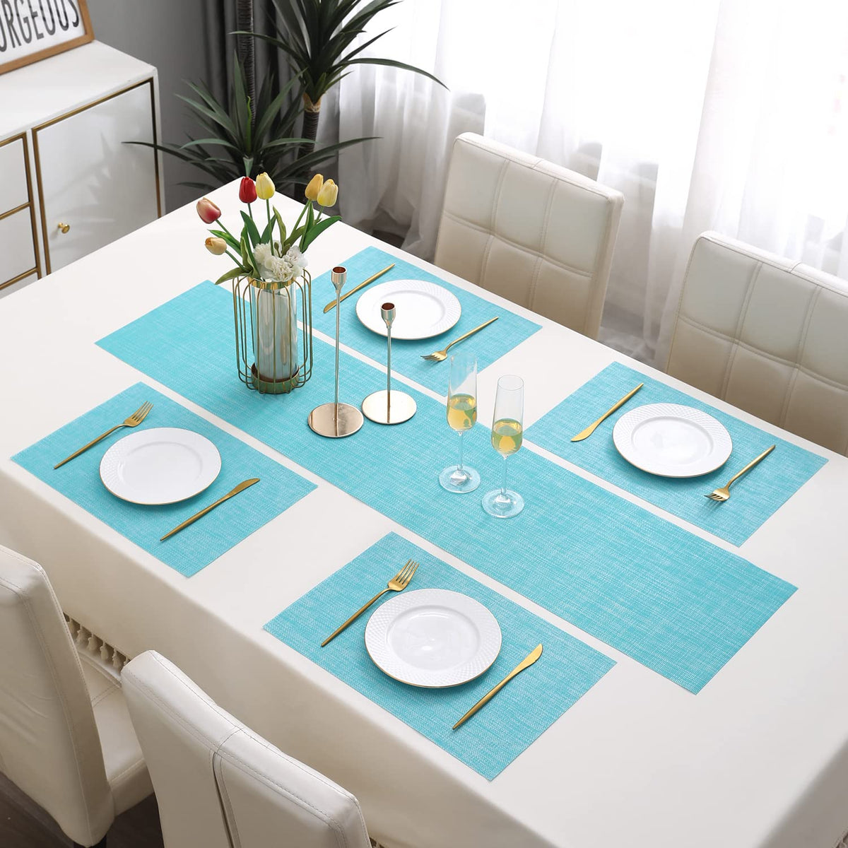 PVC Dining Table Mats,Turquoise