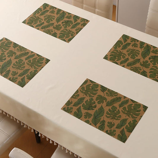 Botanical Tropic PVC Mats for Dining Table - Cana Lily Leaves