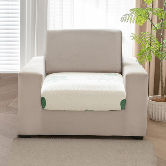 Stretchable Thick Fleece Textured Seat Couch Cushion Cover for 1/2/3 Seater, Celadon Green