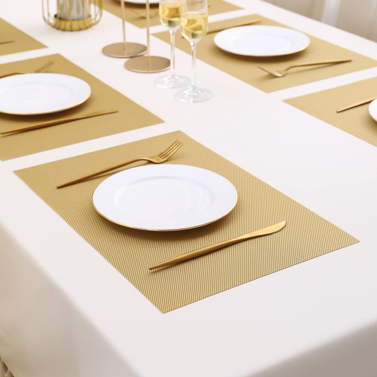 PVC Dining Table Mats, Golden