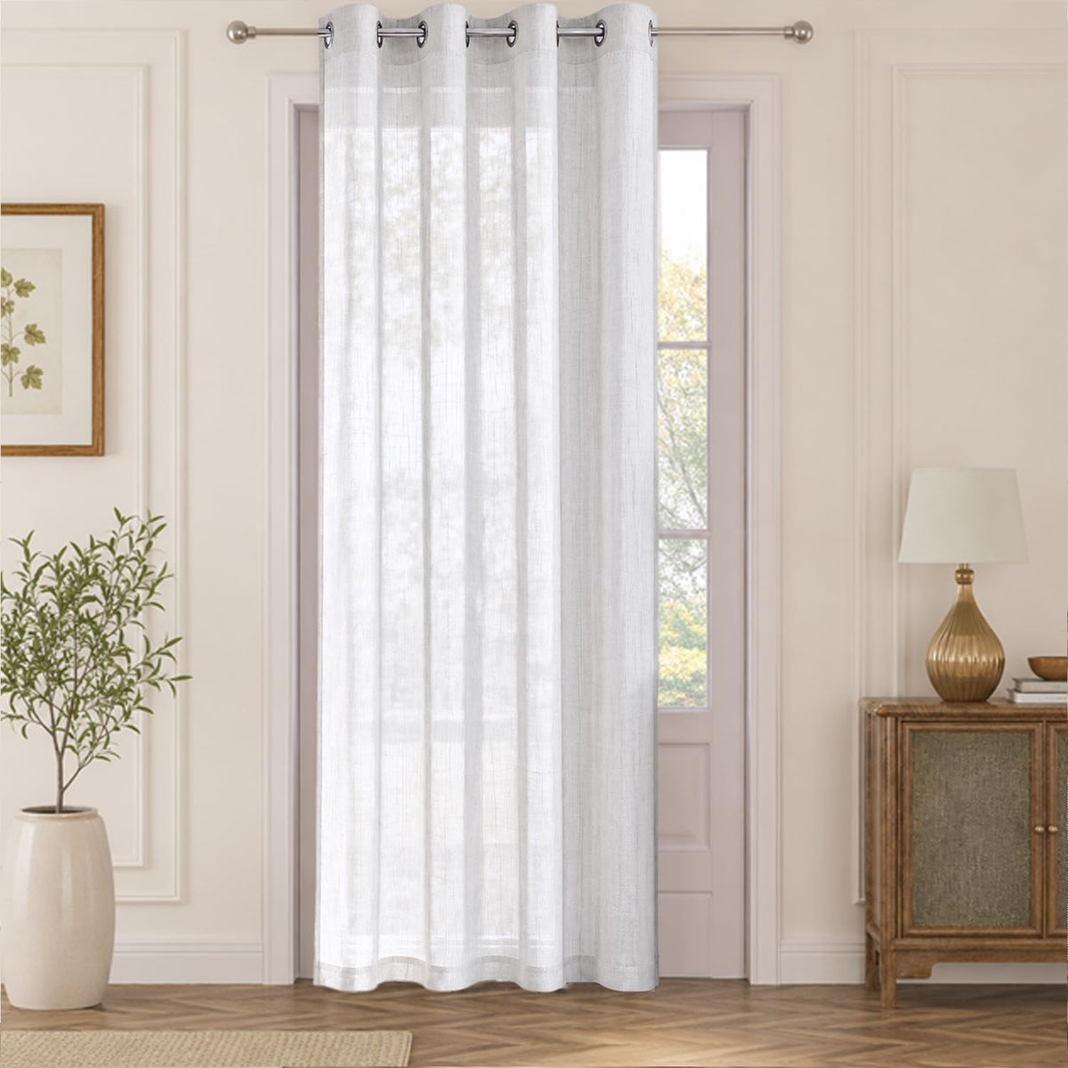 HOKIPO Breeze Sheer Curtains, 7 Feet Long - White - image 2
