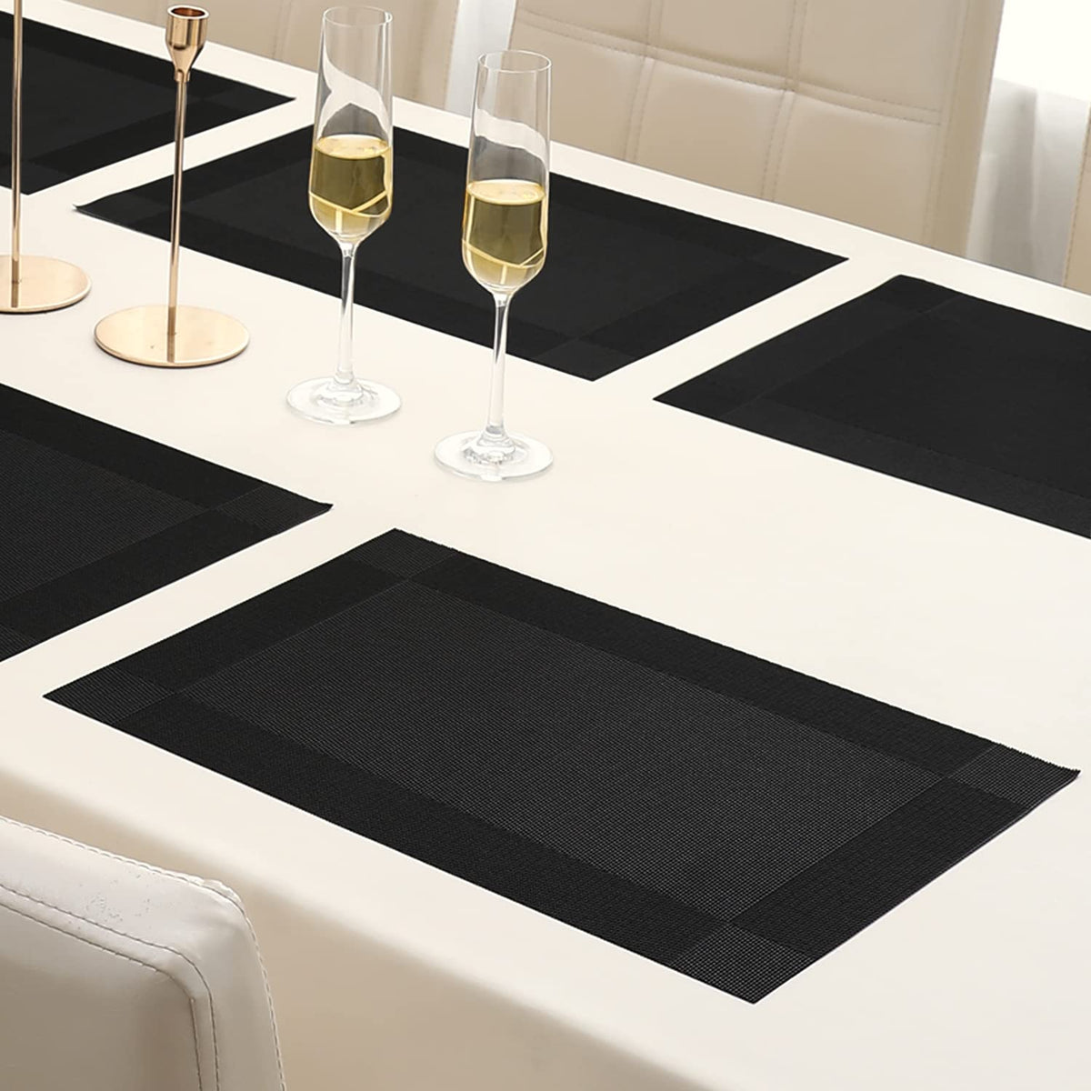PVC Dining Table Mats, Black