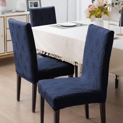 Chair Cover Set of 1/2/4/6, 190 GSM Jacquard, Blue