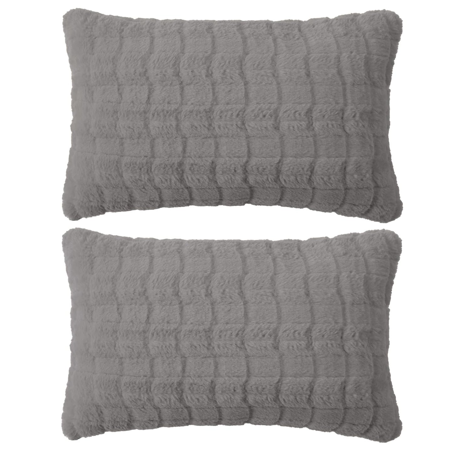 Buy Cute Light Grey colour Zippered Plush Cushion Covers