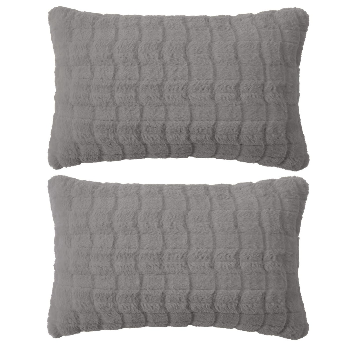 Buy Cute Light Grey colour Zippered Plush Cushion Covers