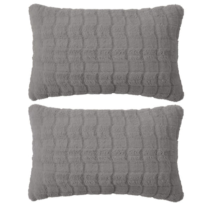 Buy Cute Light Grey colour Zippered Plush Cushion Covers