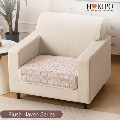 'Plush Haven' Premium Anti Slip Sofa Cover Mat, Beige