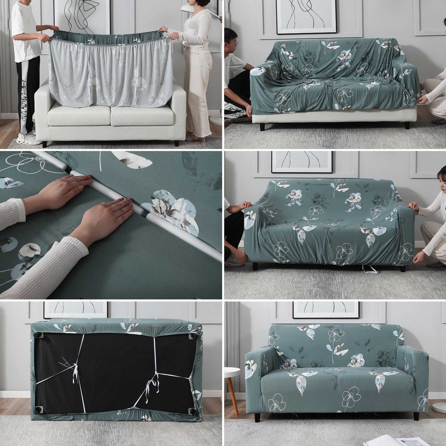 Smokey Grey – Step-by-step guide to put on an elastic sofa cover