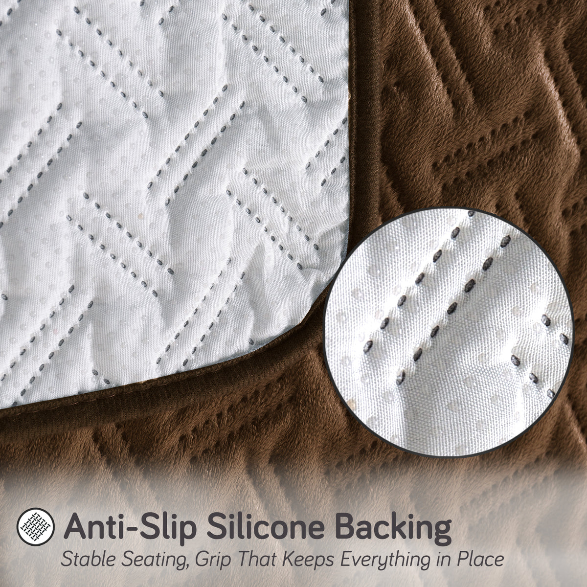 Softline Quilted Sofa Cover Mat, Chocolate Brown