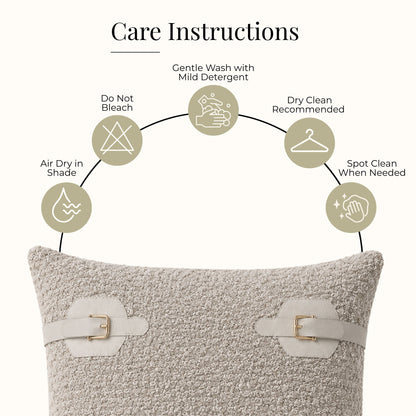 HOKIPO Boucle Cushion Cover 16x16 in for Sofa, Beige