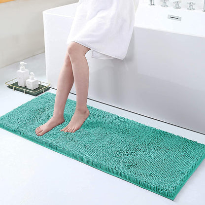 Chenille Luxury Bath Rug, Extra Soft And Absorbent Large Bathroom, Turquoise