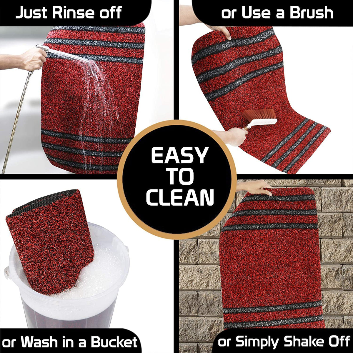 48 X 78 Cm Doormats For Entrance Rectangular Big Size (Red, Polypropylene, Standard)