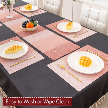 GradientHue PVC Mats for Dining Table - Sunset Glow