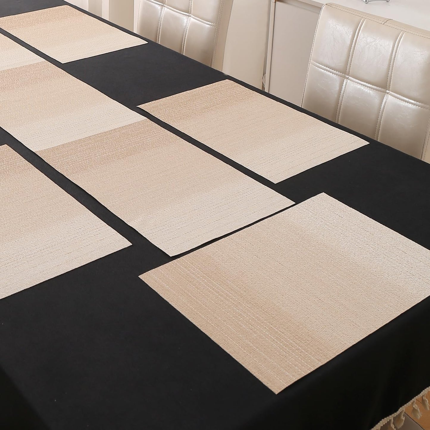 GradientHue PVC Mats for Dining Table - Sand Oasis