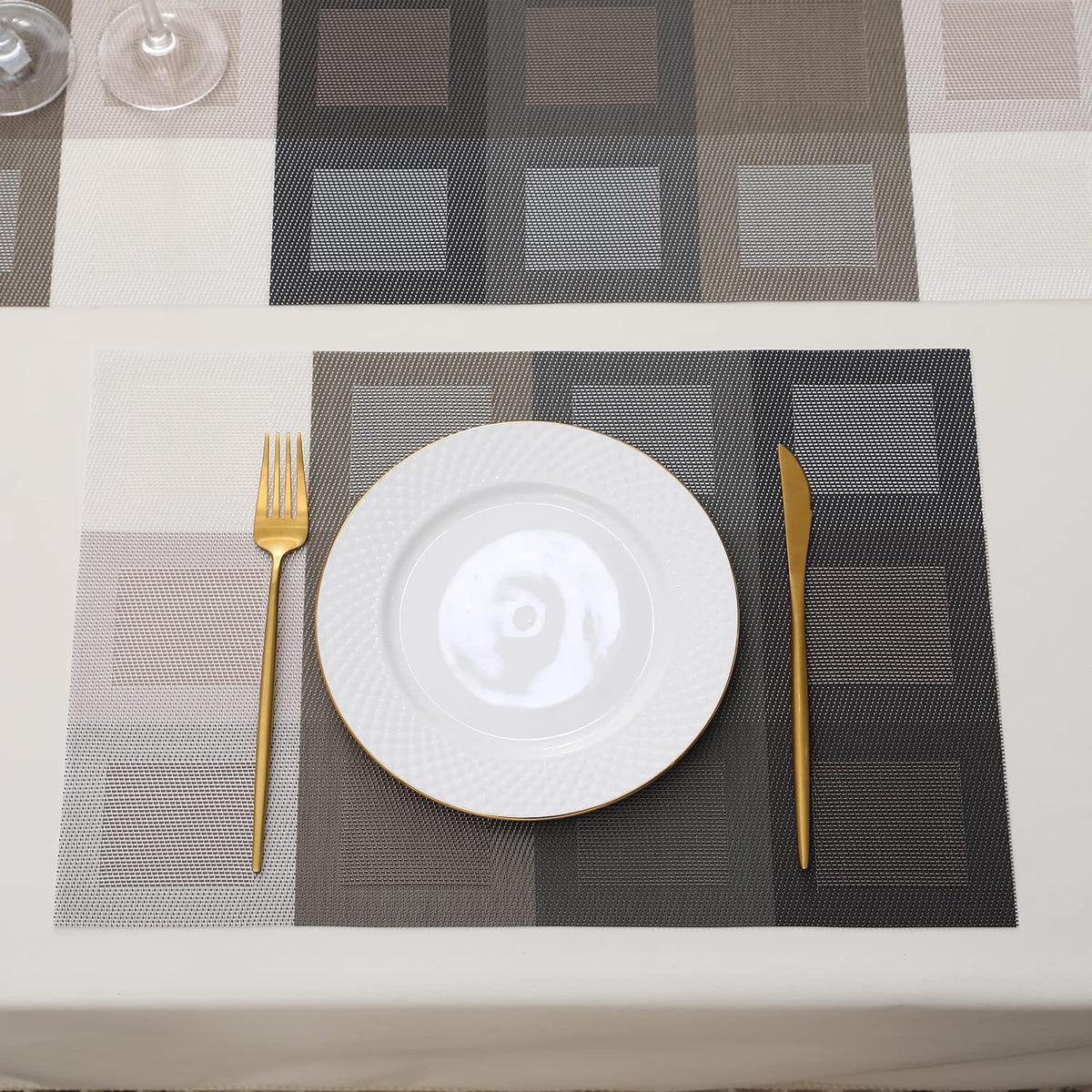 PVC Dining Table Mats, Gradient Brown