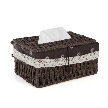 Buy Brown Handwoven Small Eco-Friendly Tissue Holder | HOKIPO