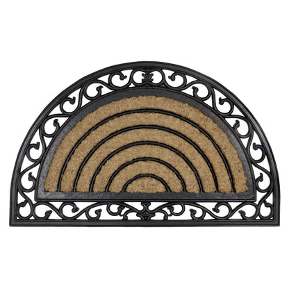 Outdoor Rubber Coir Grill Doormat, Semi-Circle, 45x75 cm