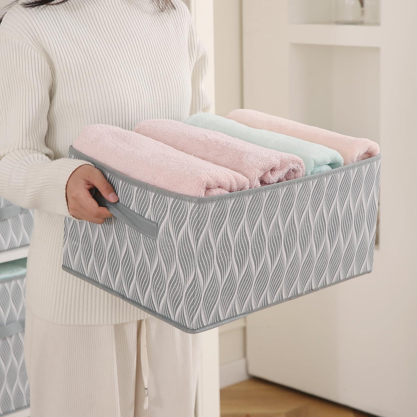 Foldable Clothes Storage Box | Durable Non-Woven Organizer with Handle