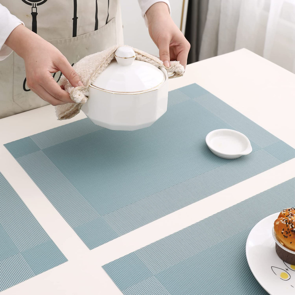 PVC Dining Table Mats, Blue