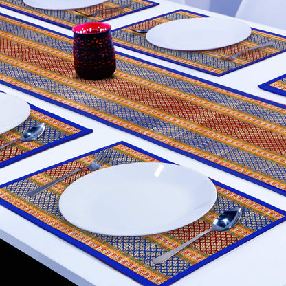 Handmade Madurkathi River Grass Dining Table Mats, Blue