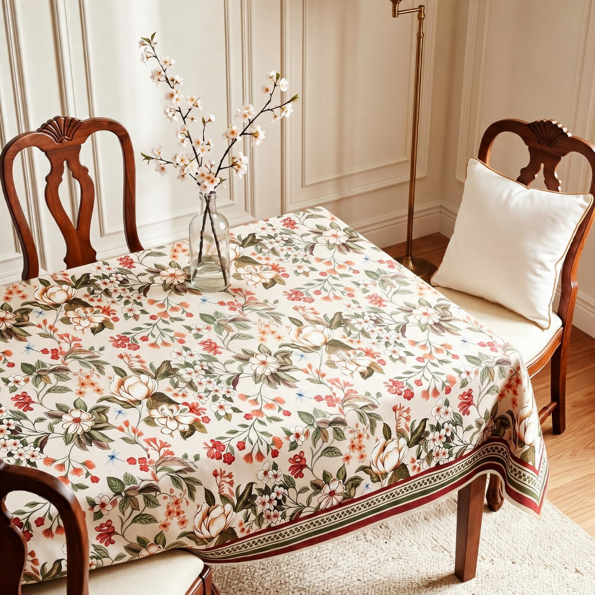 HOKIPO Autumn Floral 6 Seater Table Cloth, Beige - image 7