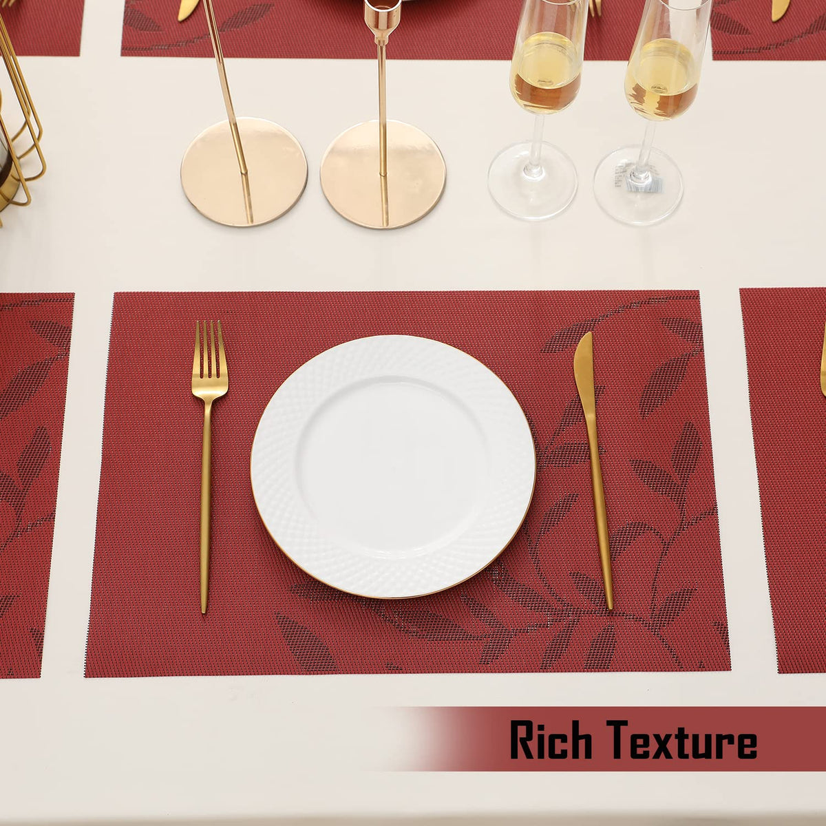 PVC Dining Table Mats, Red