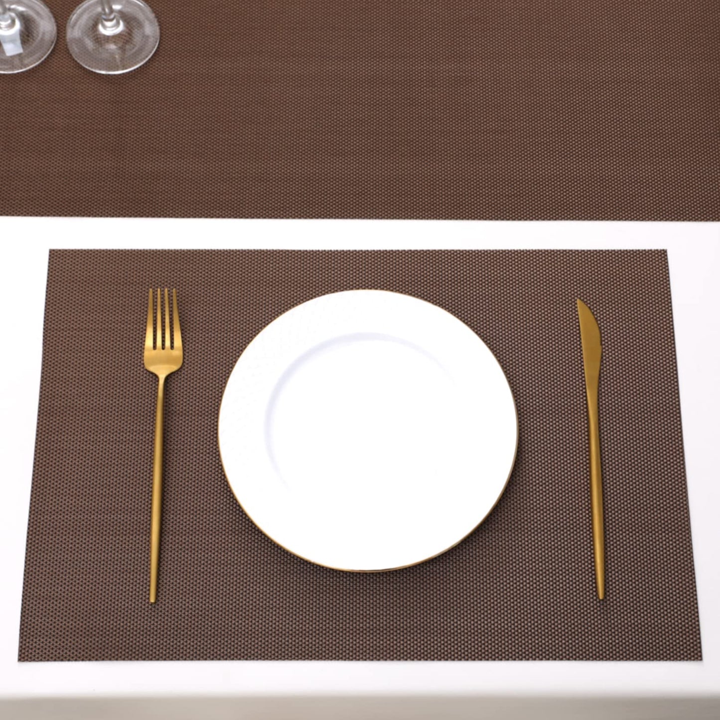 PVC Dining Table Mats, Brown