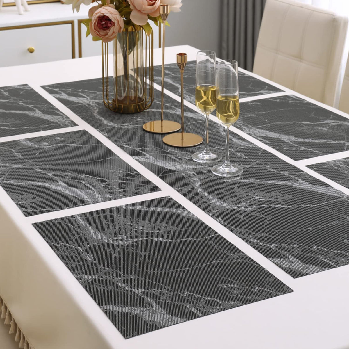 PVC Dining Table Mats, Black
