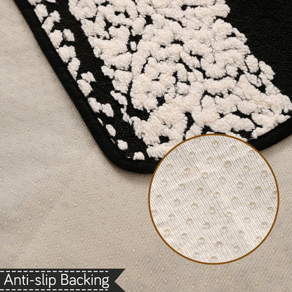 Luxury Sofa Cover Set | Seat, Back & Arm Covers | Anti-Slip Wavy Mat – Black