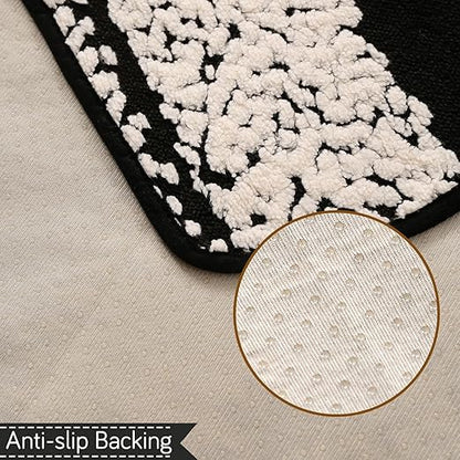 Luxury Sofa Cover Set | Seat, Back & Arm Covers | Anti-Slip Wavy Mat – Black