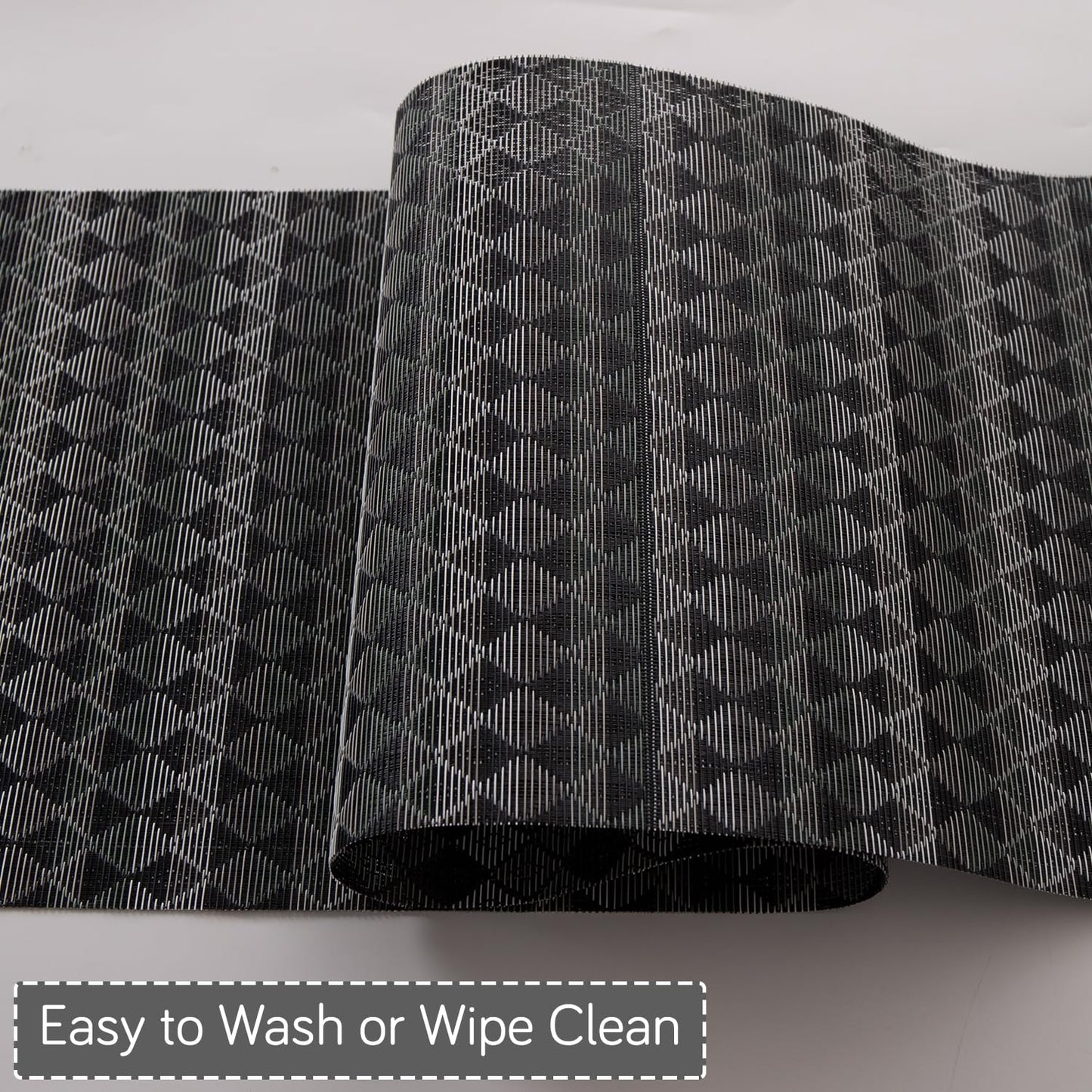 RhombusEcho Washable PVC Mats for Dining Table - Intense Grey