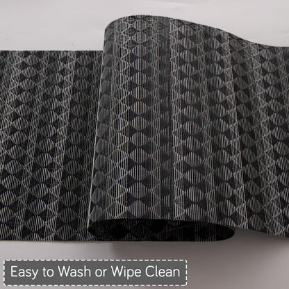 RhombusEcho Washable PVC Mats for Dining Table - Intense Grey
