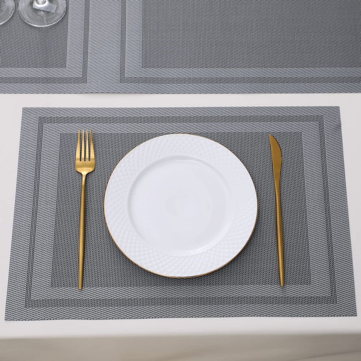 PVC Dining Table Mats, Grey