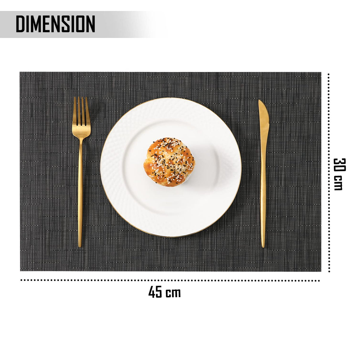 PVC Dining Table Mats, Black
