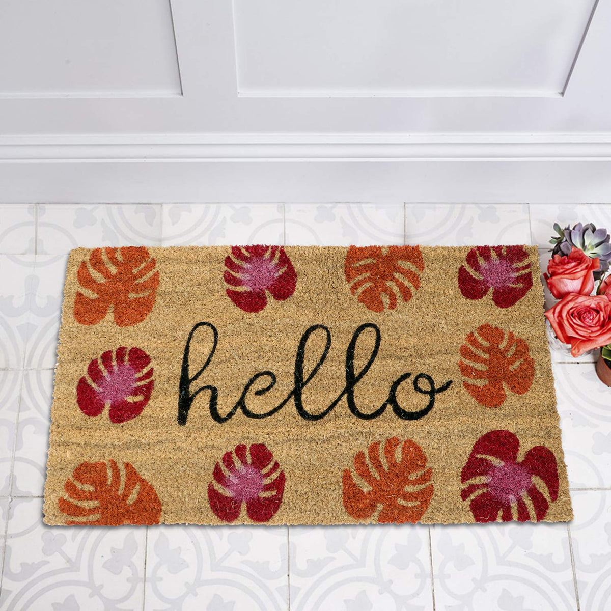 Coir Entrance Door Mat with Anti-Slip PVC Backing