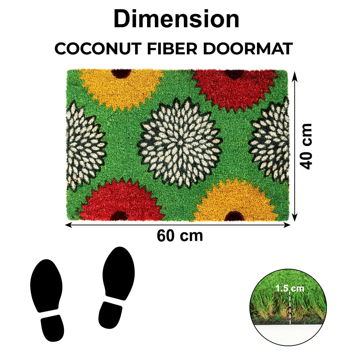 Coir Entrance Door Mat with Anti-Slip PVC Backing