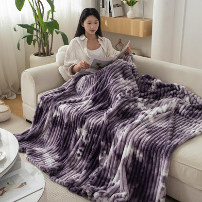 Purple Colour Soft Fleece Blankets | HOKIPO