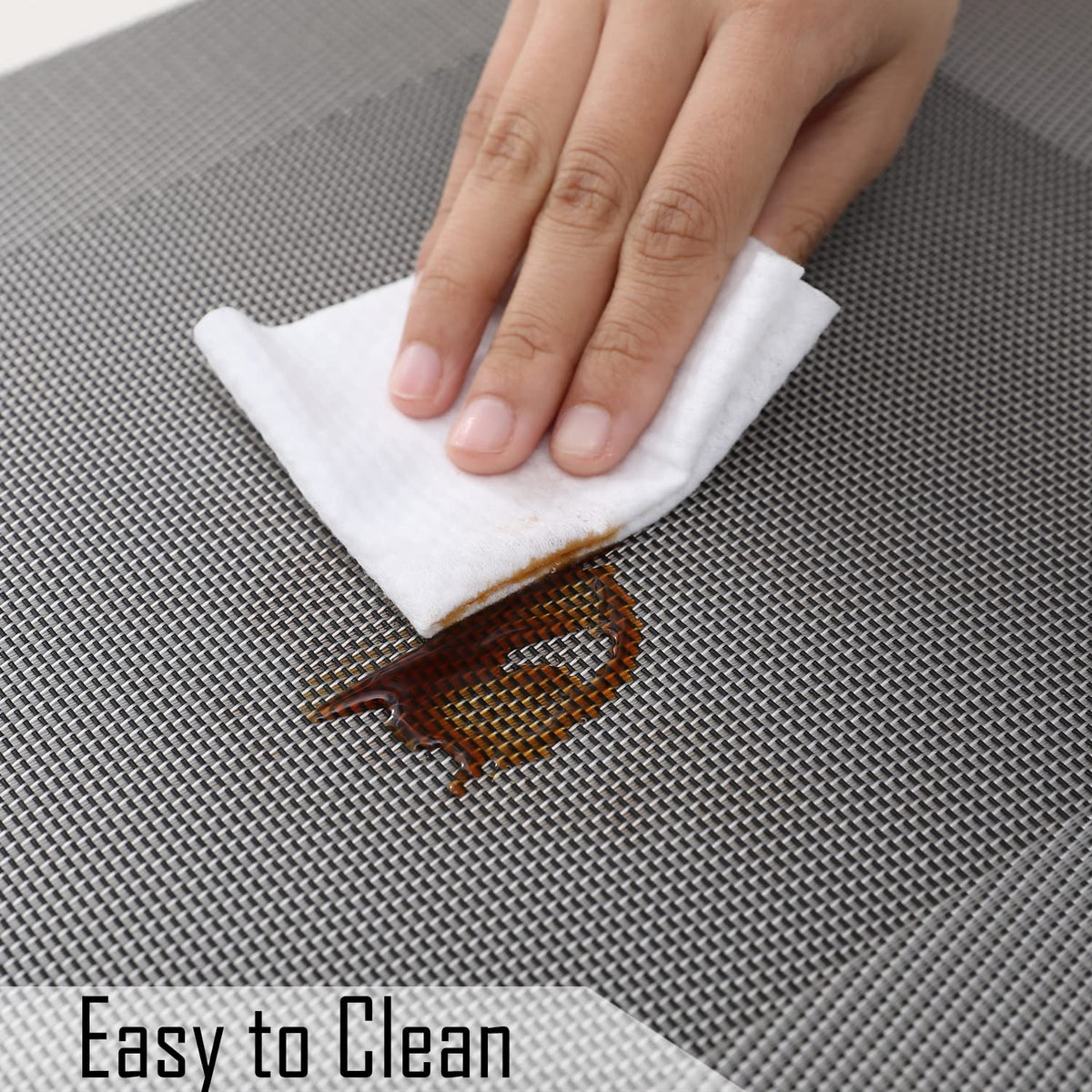 PVC Dining Table Mats, Grey