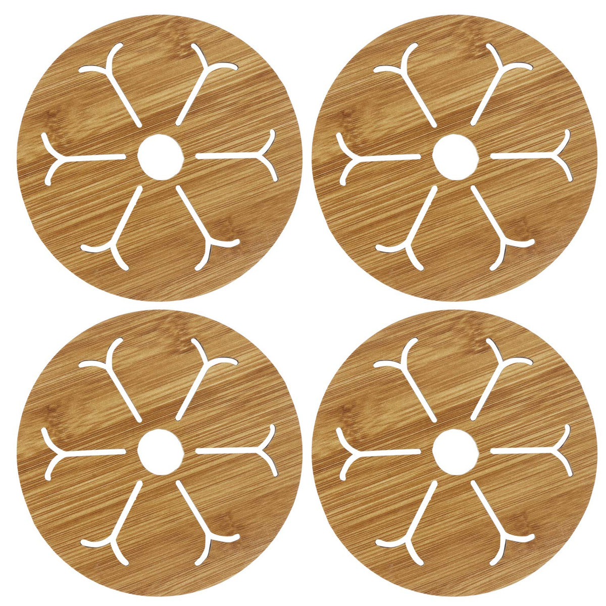 Buy Eco Friendly Bamboo Coasters & Heat Pads – Pack of 4