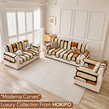 Moderna Curves All Season Sofa Cover Mat, Oyster Beige