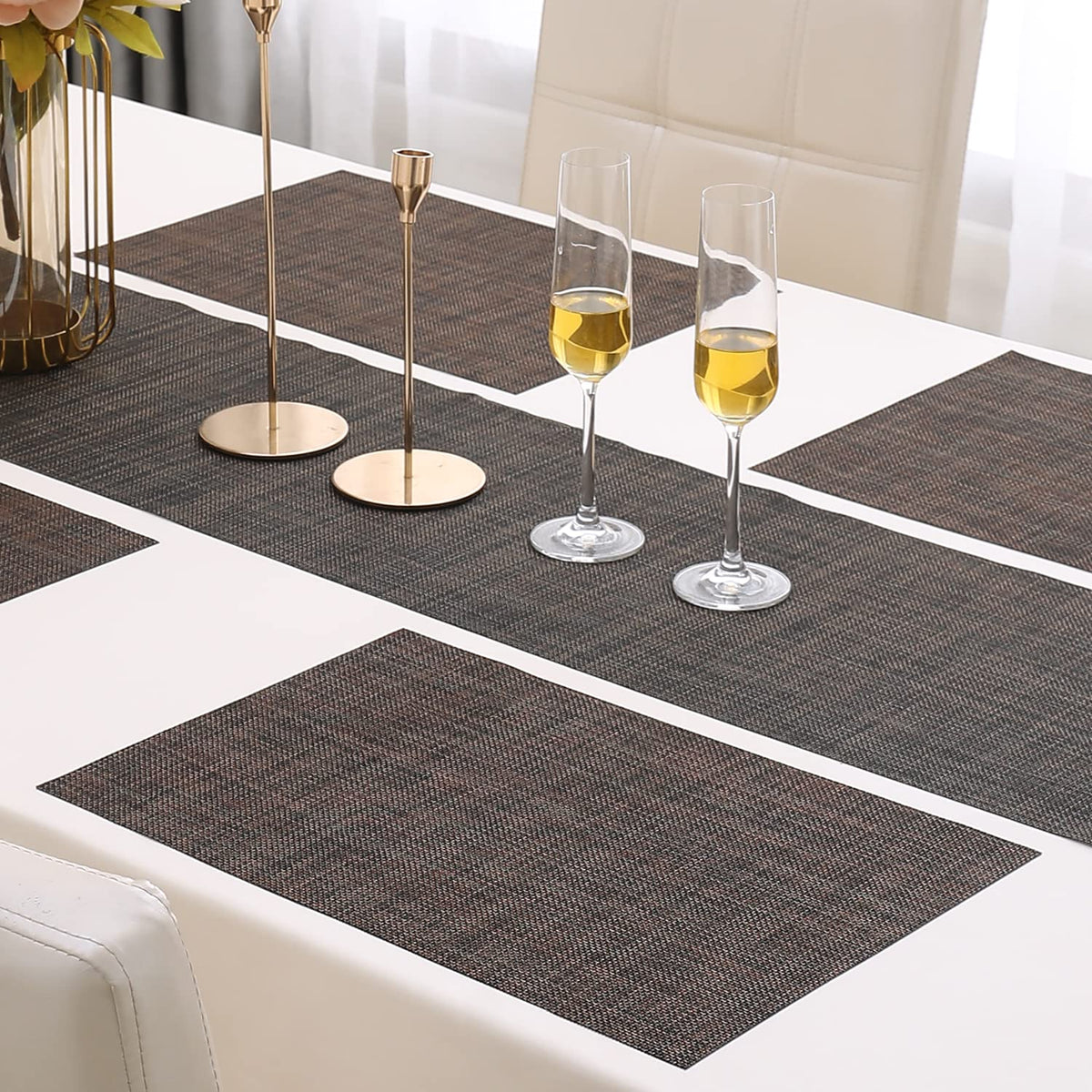 PVC Dining Table Mats, Dark Brown